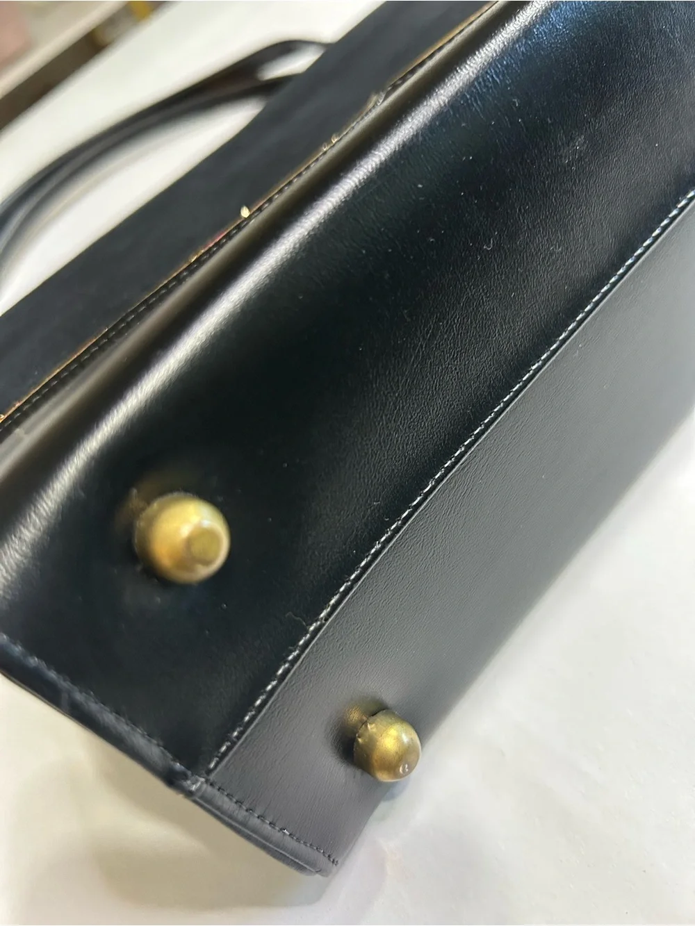Life Stride 1950’s Vintage Black Suede & Simulated Leather Women's Handbag - Picture 11 of 14